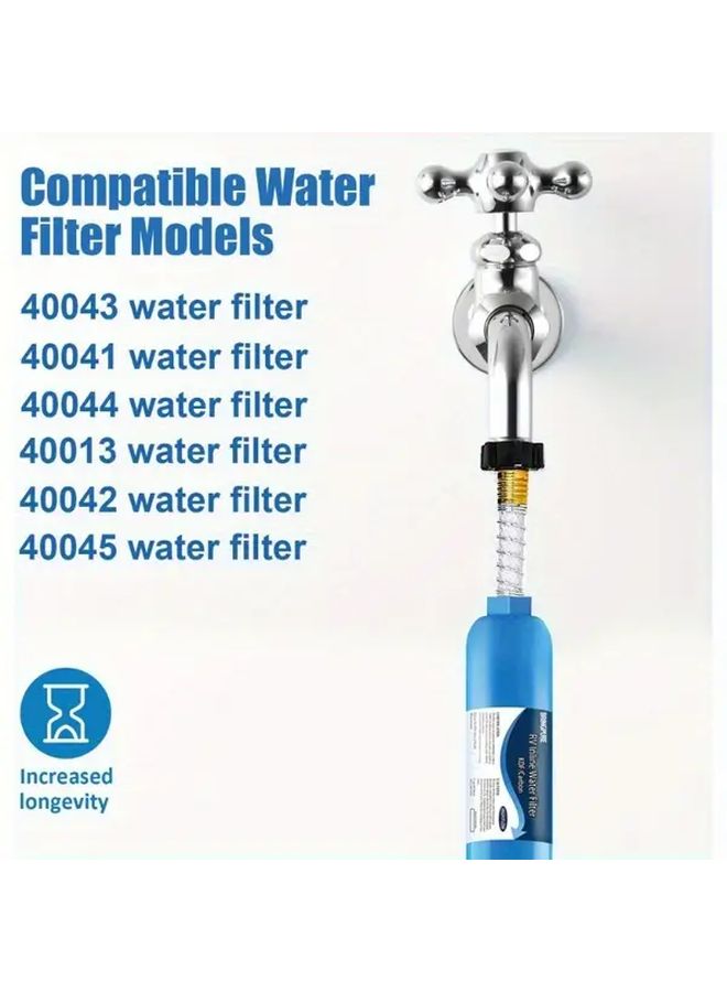 Blue RV Inline Water Filter 2Pcs Reduces Bad Taste Odor Chlorine Lead Fluoride Sediments - Image 3